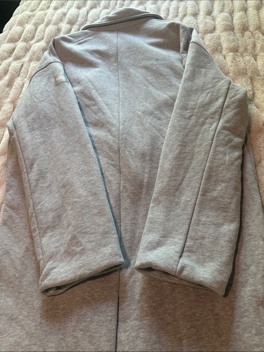 ALO Yoga Light Gray Longline Trench Coat - Picture 8 of 10
